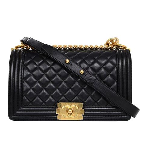 classic chanel black boy bag|chanel boyfriend bag.